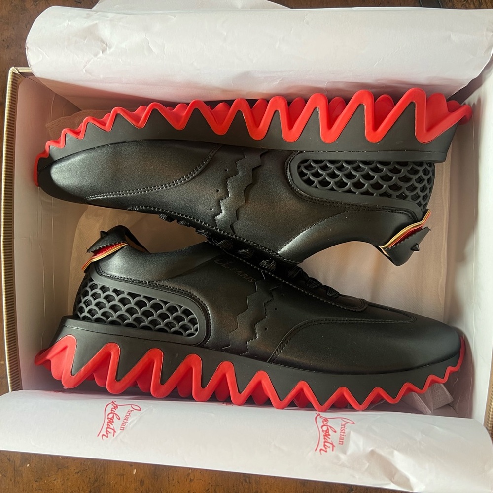 Designer Black and Red Men's Sneakers